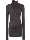 Entire Studios Draped-design High-neck Top In Brown