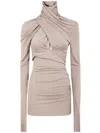 Entire Studios Cross-neck Draped Top In Neutral