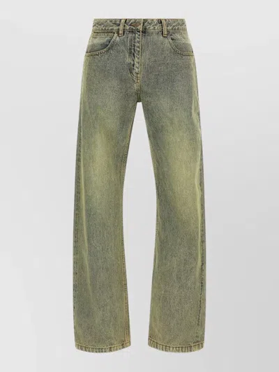 Entire Studios Straight Leg Denim Jeans Belt Loops In Neutral