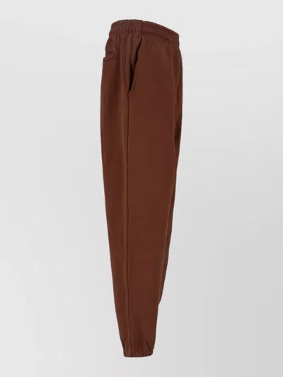 Entire Studios Straight Leg Pants Elastic Waist Pockets Cuffs In Brown