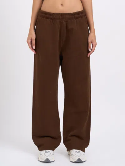Entire Studios Straight Leg Sweatpant Brunette In Burgundy