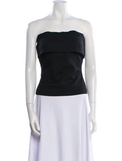 Pre-owned Entire Studios Strapless Crop Top In Black