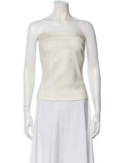 Pre-owned Entire Studios Strapless Crop Top In Neutral