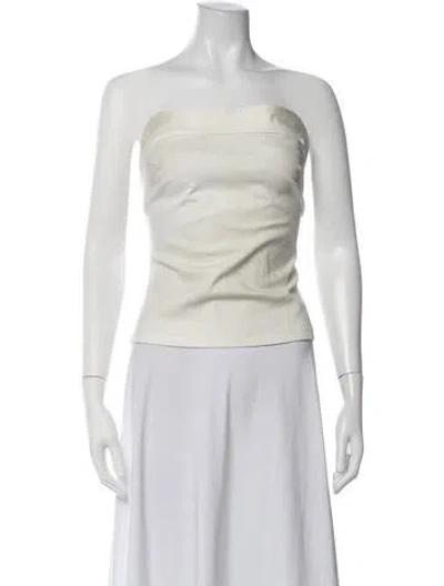 Pre-owned Entire Studios Strapless Crop Top In Neutrals