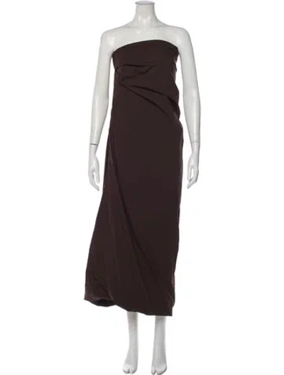 Pre-owned Entire Studios Strapless Long Dress In Brown