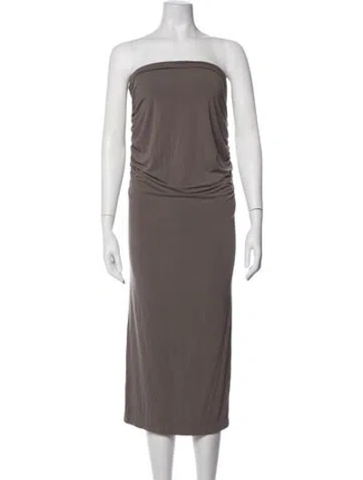 Pre-owned Entire Studios Strapless Long Dress In Brown