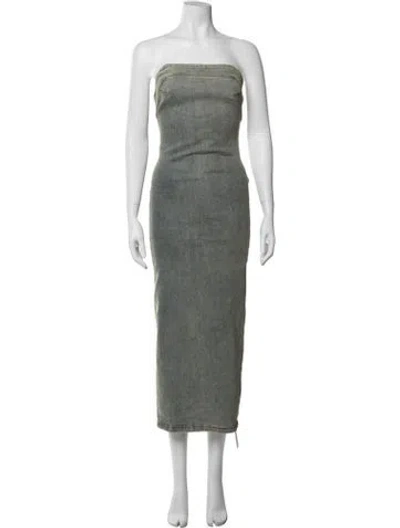 Pre-owned Entire Studios Strapless Long Dress In Green