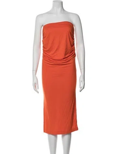 Pre-owned Entire Studios Strapless Long Dress In Orange