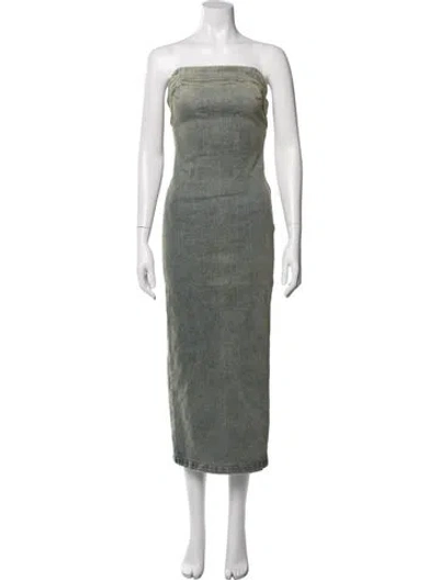 Pre-owned Entire Studios Strapless Long Dress W/ Tags In Green