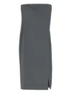 Entire Studios Strapless Midi Dress In Gray