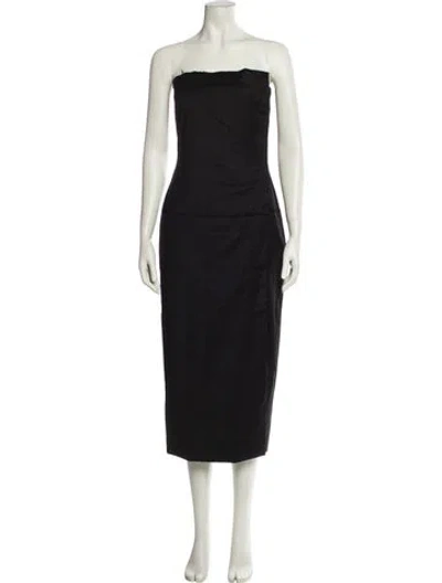 Pre-owned Entire Studios Strapless Midi Length Dress In Black