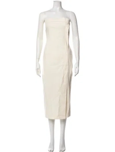 Pre-owned Entire Studios Strapless Midi Length Dress In Neutral
