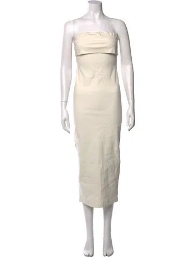 Pre-owned Entire Studios Strapless Midi Length Dress In Neutrals