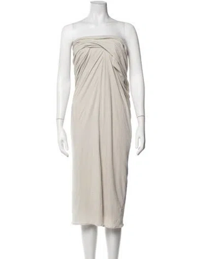 Pre-owned Entire Studios Strapless Midi Length Dress In Neutrals