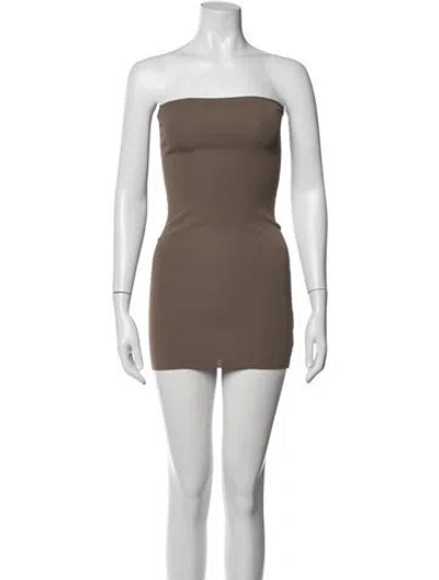 Pre-owned Entire Studios Strapless Mini Dress In Brown