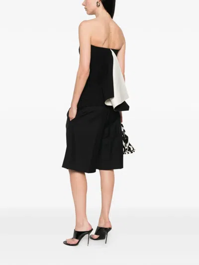 Entire Studios Strapless Panelled Top In Black