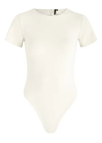 Entire Studios Stretch-nylon Bodysuit In Cream