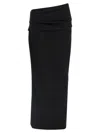 Entire Studios Stretch Wool Midi Skirt With Draped Detailing In Multi