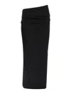 Entire Studios Stretch Wool Midi Skirt With Draped Detailing In Black