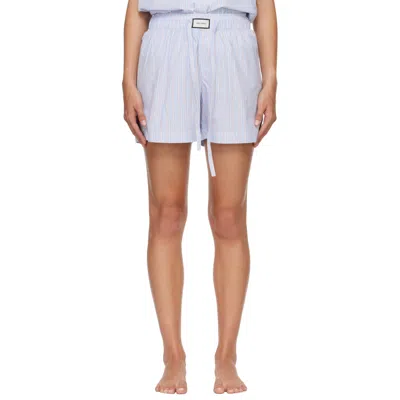 Entire Studios Striped Pajama Shorts In Multi