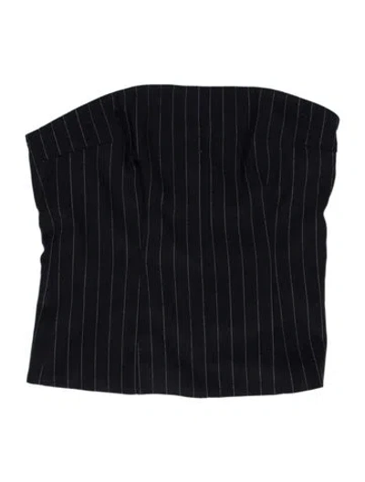 Pre-owned Entire Studios Striped Strapless Crop Top In Blue
