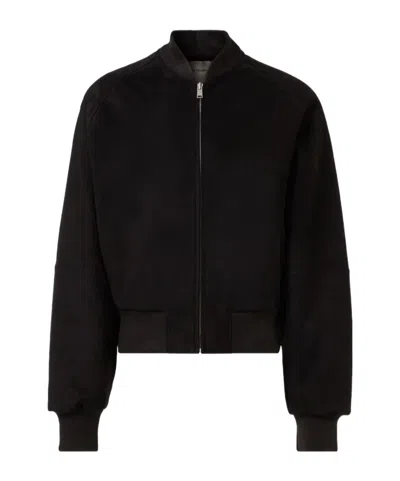 Entire Studios Suede Bomber Jacket In Black