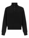 Entire Studios High-neck Buttoned Sweatshirt In Black