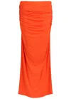 Entire Studios Surge Ruched Stretch-jersey Maxi Skirt In Orange