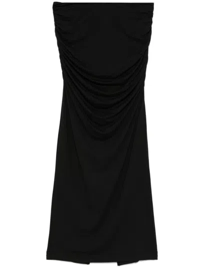 Entire Studios Ruched Long Skirt In Soot