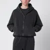 Entire Studios Washed Black Cotton Zip-up Hoodie