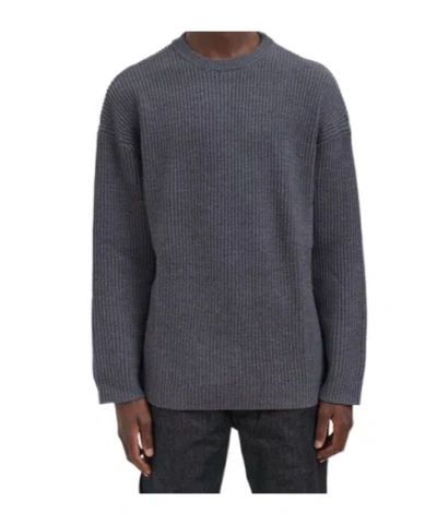 Entire Studios Oversize Knit Crewneck Concrete Sweater In Brown