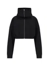 Entire Studios Zip Cropped Sweatshirt In Black