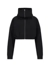 Entire Studios Zip Cropped Sweatshirt In Black