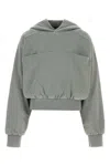 Entire Studios Grey Cropped Cotton Sweatshirt In Grey