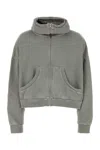 Entire Studios Grey Cropped Cotton Sweatshirt In Grey