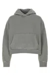 Entire Studios Grey Cropped Cotton Sweatshirt In Grey