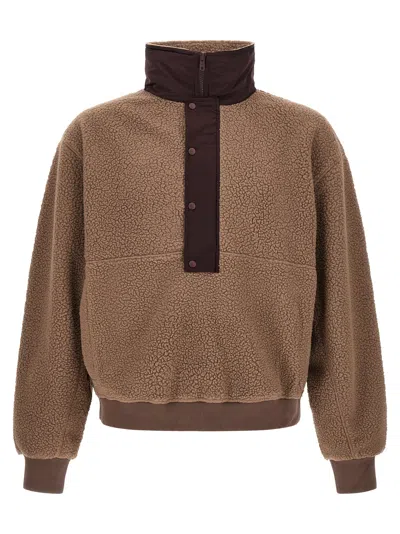 Entire Studios 'system Half Zip Fleece ' Fleece Sweatshirt In Brown