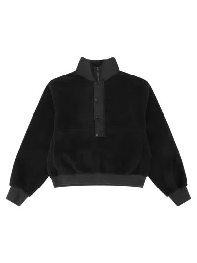 Entire Studios System Half Zip Fleece Onyx In Black