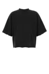 Entire Studios Oversize Crew Neck Cropped T-shirt In Black