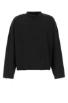 Entire Studios Cropped Long Sleeve Mock Neck T-shirt In Black