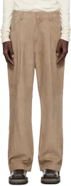 Entire Studios Tan Dc Suede Trousers In Stablesuede
