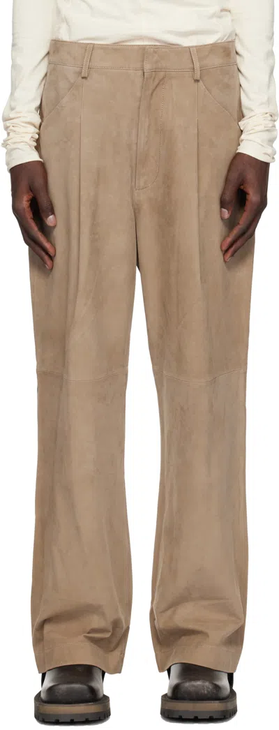Entire Studios Tan Dc Suede Trousers In Stablesuede