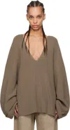 Entire Studios Taupe Dormer Sweater In Darktaupe