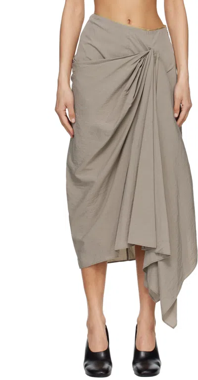 Entire Studios Taupe Fleur Midi Skirt In Brown