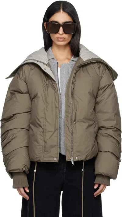 Entire Studios Taupe Kelly Down Jacket In Brown