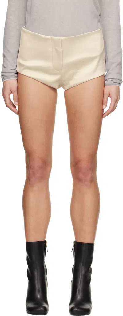 Entire Studios Taupe Puppy Shorts In Ivorysateen