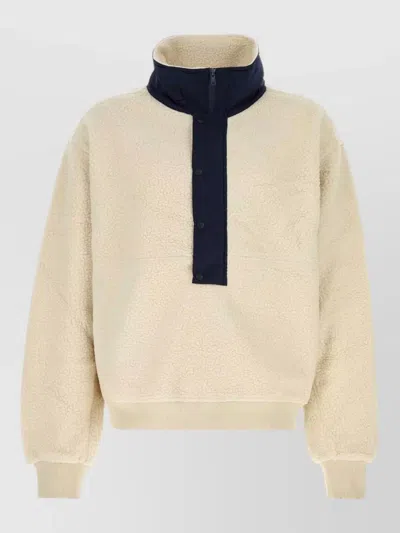 Entire Studios System Half-zip Fleece Sweatshirt In Neutral