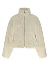 Entire Studios Teddy-effect Fabric Jacket With Ribbed Knit Details In Neutral