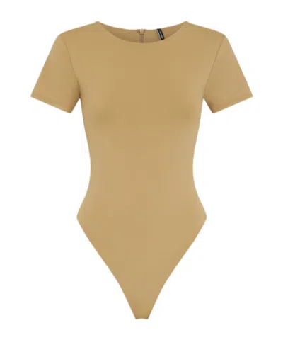 Entire Studios Tee Short Sleeve Bodysuit In Brown