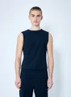 Entire Studios Pinstriped Sleeveless Vest In Navy
